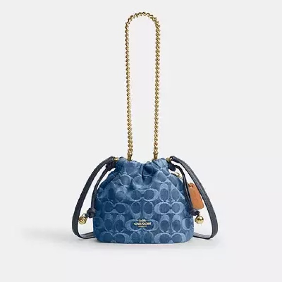 Coach Handbags - Coach Denim Faye Mini Drawstring Bag